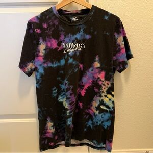 Hollister Men’s Tie-Dye Short Sleeve Tee - Black and Multicolor